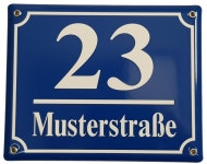 House Number Sign - Format 200 X 160 Mm - House Number - Enamel - Ceramic - Weatherproof - Door Sign. With Desired Text J.... 