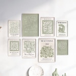 Art Set of 8 Green Botanical Prints Sage Green Print Set Boho Wall Art Matisse Wall Art Picasso Print Set Gallery Wall Z0041 - Etsy