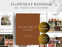 240 Page Canva Elopement Planner Bundle, Elopement Wedding Planner, Elopement Checklist, Elopement Day Binder, Minimalist... 