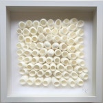 Textured White 3d Wall Art, Dimensional Nature Collage in Shadow Box, Modern Handmade Unique Wall Decor for Home and Office Gift... 