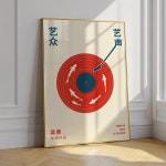 Retro Record Music Poster, Japanese Wall Art, Vintage Vinyl Record Wall Art, Music Print, Music Wall Art, Digital Print Art, A2... 
