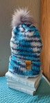 H-079. Blue and White Swirled Double Thick Knit Hat. - Etsy