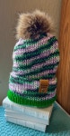 H-057. Purple, Green, Black and White Swirled Double Thick Knit Hat. - Etsy
