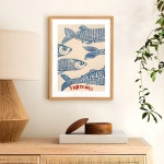 Sardines Print Sardine Tin Vintage Poster Retro Sardine Wall Art Fish Print Eclectic Wall Art Colorful Kitchen Art Maximalist... 