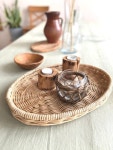 Decorative Coffee Table Tea, Oval Wicker Tray, Breakfast Basket, Serving Tray, Farmhouse Home Decor - Etsy