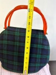 Vintage Wool Plaid Handbag , Blue Green Hand Bag 70s Style Hand Bag - Etsy