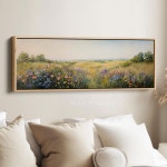 Wild Flowers Artwork Long Narrow Wall Art, Horizontal Wall Art, Panoramic Wall Art, Slim Canvas Art, Skinny Wall Art - H0046 - Etsy