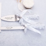 Custom Bridal Wedding Cake Knife & Server Set, Love Rose Cake Cutting Set, Love Crystal Wedding Cake Knife, Engraved Wedding Cake... 