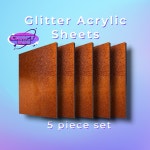 5 Pc Set Quality Copper Glitter Cast Acrylic Sheets Size 8 X 10 1/8 Thickness glitter on Front/solid Color on Backfast Shipping... 