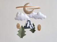 Baby Mobile, Mountain Nursery Mobile, Baby Crib Mobile, Woodland Nursery, Pregnancy Gift, Forest Baby Mobile, Crib Mobile, Felt... 