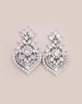 캠스걸즈 | Crystal Bridal Earrings Heart Wedding Earrings for Brides Art - Etsy