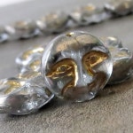 NEW Hematite Luster Gold Wash Moon Face Czech Glass 13mm Bead - Etsy