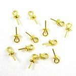 Gold Over Sterling Silver Peg Bail Caps for Half Drilled Pearls and Beads- Beading Supplies - SKU:210011-VM - Etsy