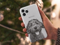 Custom Sketch Pet Phone Case Using Pet Photo and Name, Unique Gift for Cat Dad, Dog Mom Perfect for Remembrance Pet Memorial... 
