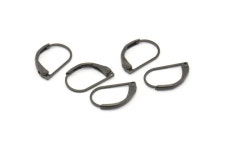 Plain Leverback Earring, 24 Oxidized Black Brass Plain Leverback Earring Findings 15x10mm BS-1363 H0870 - Etsy