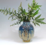 Coil Built Blue and White Textured Vase Ceramic Weed Pot - Etsy