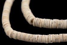 290 Ostrich Egg Shell Heishi, African Trade Beads - African Bone Beads - Jewelry Making Supplies - Made in Kenya ** (EGG-DSK-WHT... 