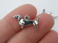 20 Dachshund Sausage Dog Charms Antique Silver Tone A1054 - Etsy