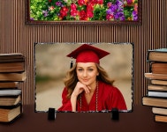 Custom Graduation Photo Slate Rock Frame Gift for Class of 2025, Personalized 7.7x5.7 Rectangle or 5.9x5.9 Heart Stone Keepsake... 
