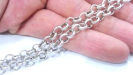 Silver Rolo Chain (6 Mm) Antique Silver Plated Chain G9965 - Etsy