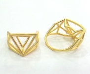 Geometric Ring Blank 11x11x11mm Blank, Gold Plated Brass , Findings G3047 - Etsy