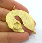 1 Pc 50x38 Mm Fish Pendant Gold Plated Brass G3008 - Etsy