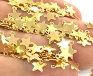 20 Gold Star Charms 8 Mm Gold Plated Brass G3789 - Etsy