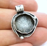 Silver Pendant Blank Bezel Base Setting Necklace Blank Mountings Antique Silver Plated Brass 15 Mm Blank G6799 - Etsy