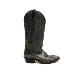 Vintage 1970s Mens Rugged Cowboy Boots // Gray Marbled Leather Reptile Inlay Mid Calf Western Boots by Circle A Size 8.5 - Etsy
