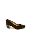 Vintage 1980s Italian Leather Heels // Brown Suede Square Toe - Etsy