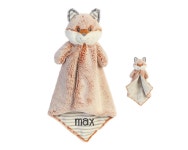 Personalized Fox Lovey, Baby Security Blanket, Animal Lovey Baby Gifts - Etsy