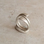 Satin Finish Bypass Ring Sterling Silver Size 7.5 Wraparound - Etsy