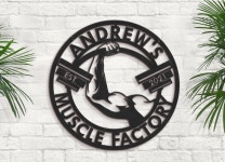 Personalized Muscle Factory Sign, Custom Metal Gym Decoration - Etsy