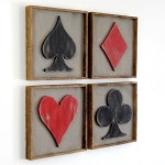 Framed Playing Cards Suits 4 Pc Set Game Room Decor Poker Room | Etsy