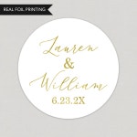 Simplistic Names Foil Favor Stickers Personalized Foil - Etsy
