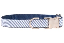 Crew Lala Blue Seersucker Dog Collar - Etsy