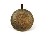 Mayan Aztec Calendar Pendant Antique Brass 36mm Mykonos | Etsy Mayan Aztec Calendar Pendant  Antique Brass  36mm  Mykonos | Etsy