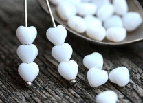 White Heart beads Czech glass 6mm tiny hearts white glass | Etsy White Heart beads, Czech glass 6mm tiny hearts, white glass... 