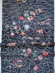 Japanese Kimono Fabric Remnant H1095 Light Weight Poly Grey Floral Patterns 41 - Etsy