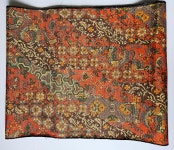 Japanese Kimono Fabric H1533 - Orange Sarasa Patterned Wool Remnant - 54 - Etsy