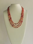 Long Red Beaded Multistrand Necklace - Etsy