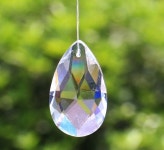 Faceted Crystal Drop 28 Mm Transparent Feng Shui Suncatcher - Etsy