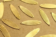 10 Pc. Raw Brass Fluted Stretched Oval Charms: 32mm by 7mm Made in USA RB-1234 - Etsy