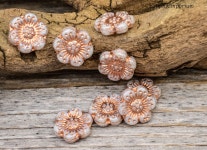 4125 14mm Opaque White Luster With Copper Wash Wild Rose - Etsy