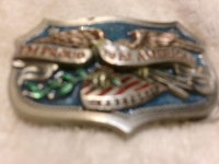 Vintage 1984 Im Proud to Be American Freedomsolid Steel Buckle H1459 by Great American Buckle Co. - Etsy