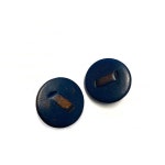 2 Vintage Leather Buttons With Metal/brass Hump Shank Dark - Etsy