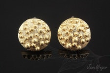 H1024-1pair/10pairs, Matt Gold Plated 10mm Coin Earring, Disc Ear Post, Silver Post, Wholesale Jewelry Finding, Jewelry Supplies... 