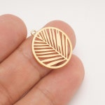 H1250-2PCS/20PCS, Matt Gold Plated 19.5mm Leaf Charm, Leaf Coin Pendant, Daily Necklace Charm, Jewelry Making Supplies, Wholesale... 