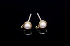 H1288-1pair/10pairs, Real Gold Plated 5.5mm Pearl Ear Post, Tiny Pearl Post Earring, Silver Post, Wholesale Jewelry Finding - Etsy