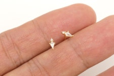 H2362-1pair/10pairs-gold Plated-3.2*6.3mm Tiny CZ Earrings, Special Cubic Earrings, Wedding Jewelry, Nickel Free - Etsy